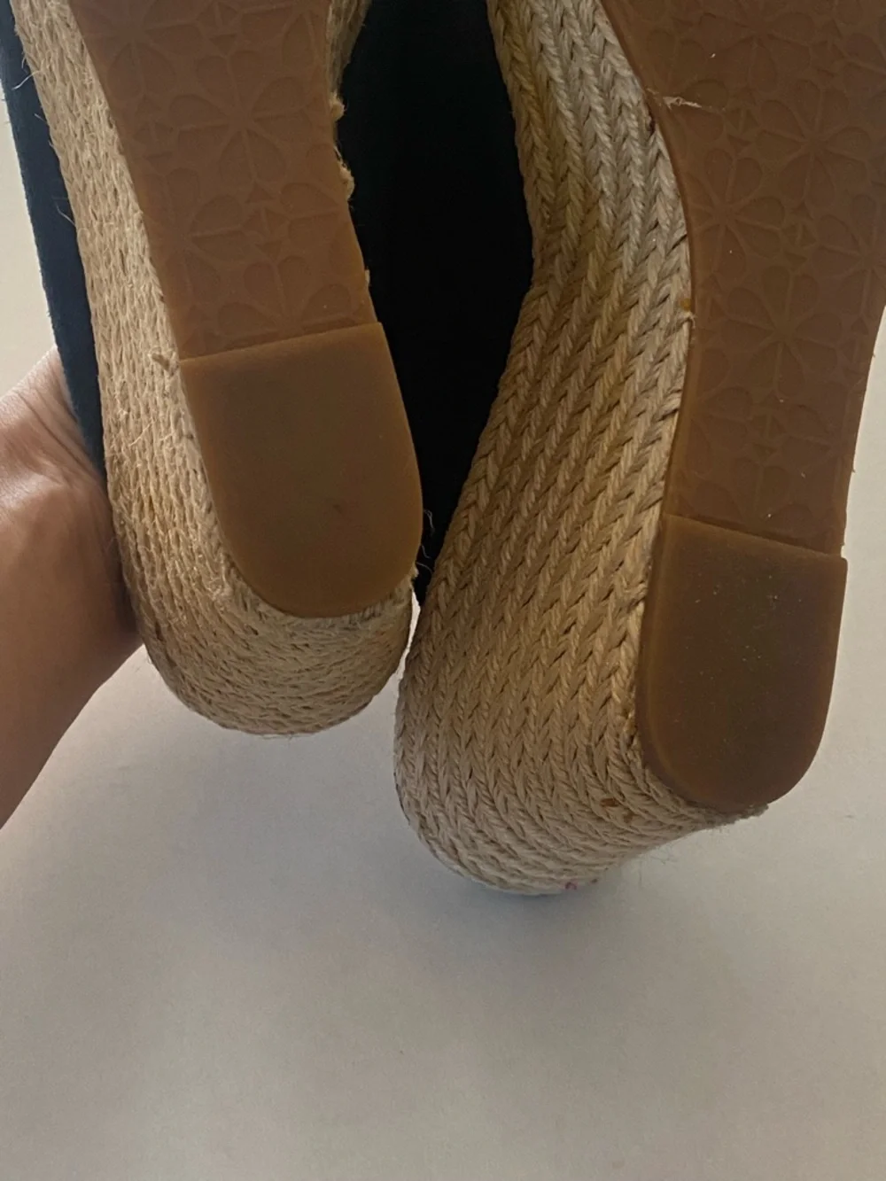 KATE SPADE THEA WEDGE ESPADRILLE SANDAL HEEL SUEDE NAVY WOMENS SZ 8